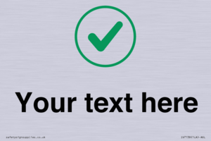 Custom plain background, green tick in circle sign